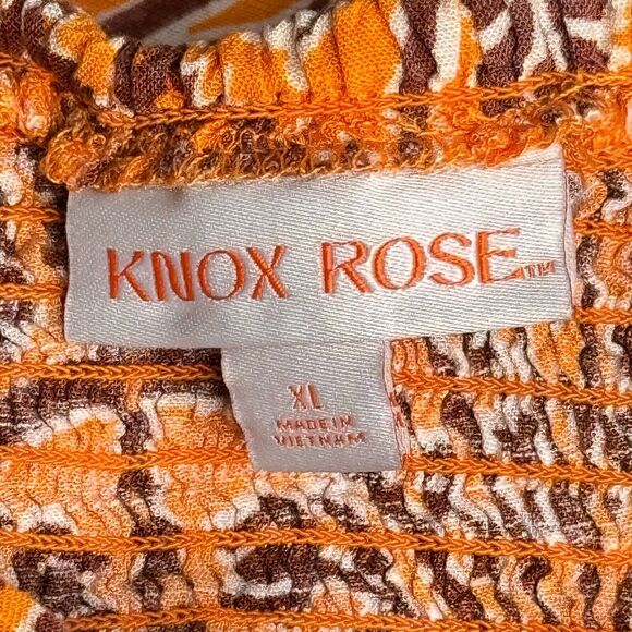 Knox Rose Sundress Womens Sz XL Wide Strap Front Tie A Line Midi Dress Pockets - Picture 6 of 7